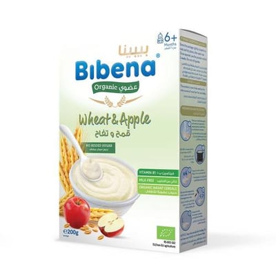 بيبينا حبوب إفطار عضوية لللإطفال قمح وتفاح 200 جم 