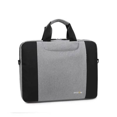 حقيبة لابتوب على الكتف، حقيبة يد لحفظ الحاسوب المحمول من داتا زون اللون أسود ورمادي