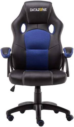 كرسي مكتب جلدي للالعاب بظهر مرتفع من داتا زون لونين الاسود والازرق - GC12 (ازرق)