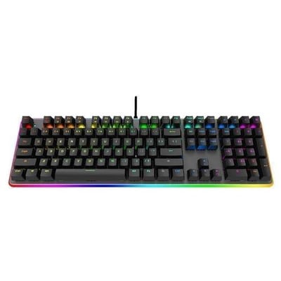 رويال كلودج لوحة مفاتيح ميكانيكية للألعاب سلكية RK919، لوحة مفاتيح ألعاب بإضاءة خلفية RGB مع مصباح جانبي LED، الحجم الكامل 108 مفاتيح ميكانيكية