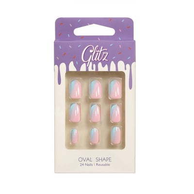 Glitz Nails oval shape cotton candy