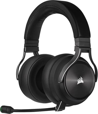 سماعة CORSAIR VIRTUOSO RGB WIRELESS XT High-Fidelity Gaming Headset with Bluetooth and Spatial Audio - Works with Mac, PC, PS5, PS4, Xbox series X/S - Slate