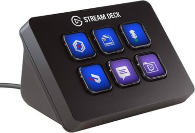 القاتوElgato Stream Deck Mini – Compact Studio Controller, 6 macro keys, trigger actions in apps and software like OBS, Twitch, ​YouTube and more, works with Mac and PC