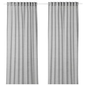 ستائر، 1 زوج، رمادي، ‎145x300 سم‏