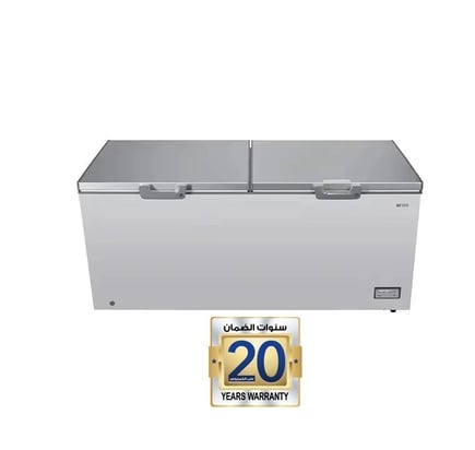 فريزر جنرال سوبريم افقي مسطح, بابين 25 قدم، 708 لتر فضي - رمادي, GSHF1062HS