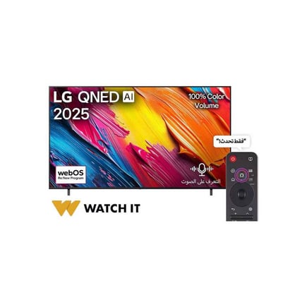 شاشة ال جي QNED AI QNED70 مقاس 55 بوصة بدقة 4K، مع ريموت سحري يعمل بالذكاء الاصطناعي، يدعم HDR10، ونظام WebOS25 لعام 2025