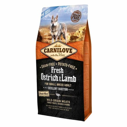 Carnilove Fresh Ostrich & Lamb Excellent Digestion for Small Breed Dogs 6 kg