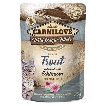 Carnilove cat pouch rich in Trout enriched with Echinacea 85 g