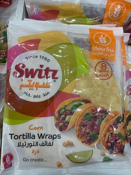 خبز تورتيلا سويتز خال من الغلوتين 8 قطع