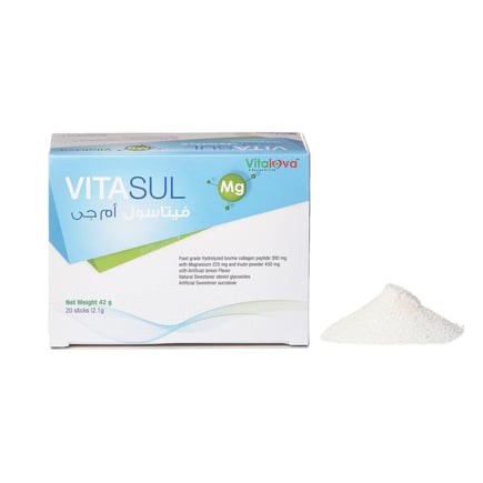 سوليندا فيتاسول، كولاجين مع ملغ، 42 جرام، 20 كيس-Sulinda Vitasul, Collagen with Mg, 42g, 20 Sachets