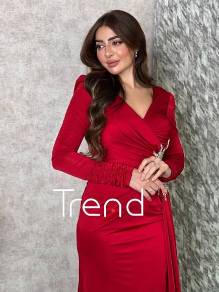فستان سهرة احمر 