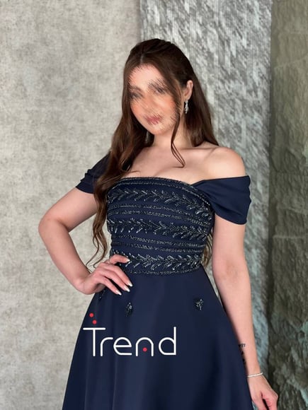 فستان نسائي سهرة كحلي 