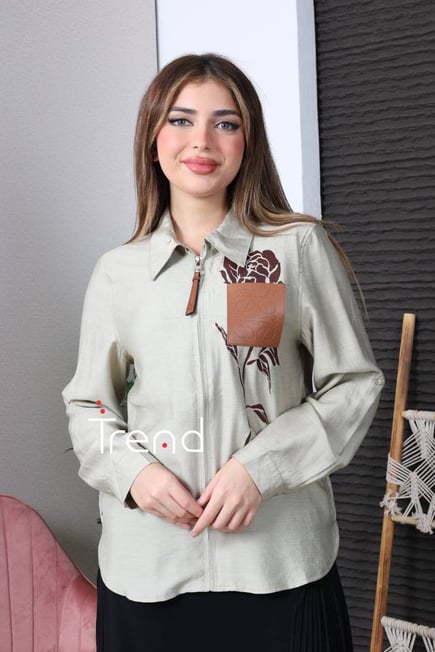 لوزة تيفاني نسائية بسحاب أمامي وزخرفة وردة
