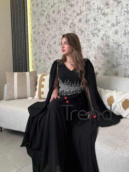 فستان سهرة بأكمام