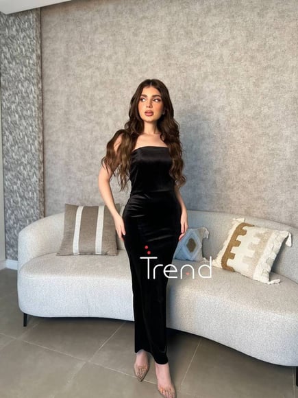فستان مخمل توب 