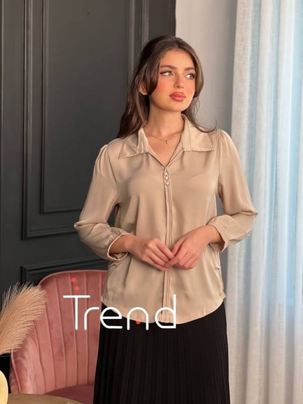 بلوزة ساتان بيج 