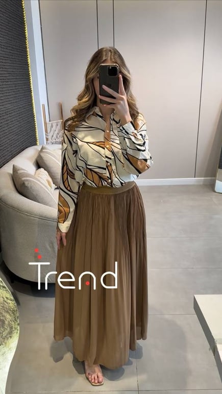 تنورة طويل بكسرات ايطالي 