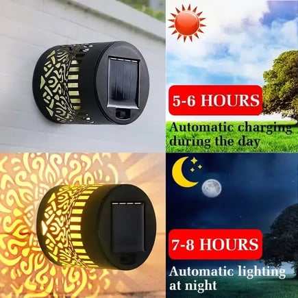 مصباح جداري شمسي بضوء LED خارجي مقاوم للماء