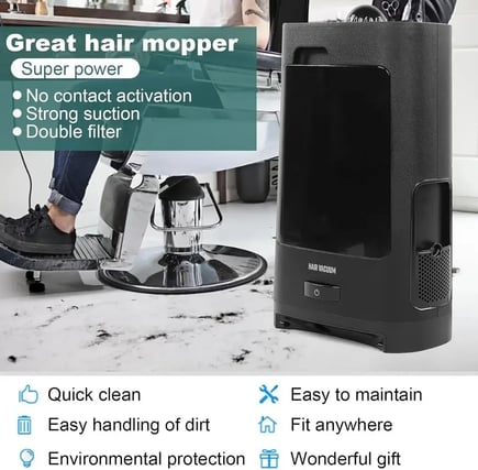 1400W Smart Hair Dryer Dust Collector - Professional Hair Salon Vacuum System for Broken Hair & Debris Removal