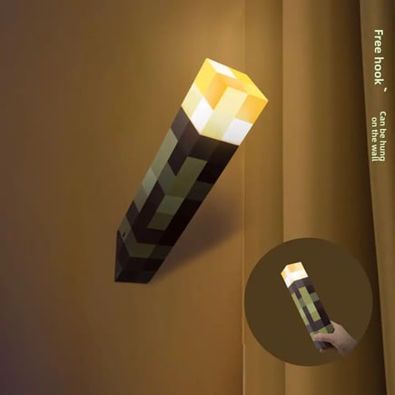 LED Night Lights Games Brownstone Torch Lamp Figure Colors Bedroom Decorative Table Lamp USB Charging with Buckle Kids Toy Gifts