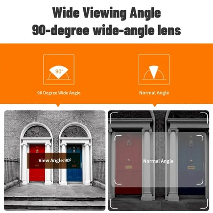 عين سحرية رقمية HD بشاشة 2.8 بوصة مع رؤية ليلية ومستشعر حركة PIR