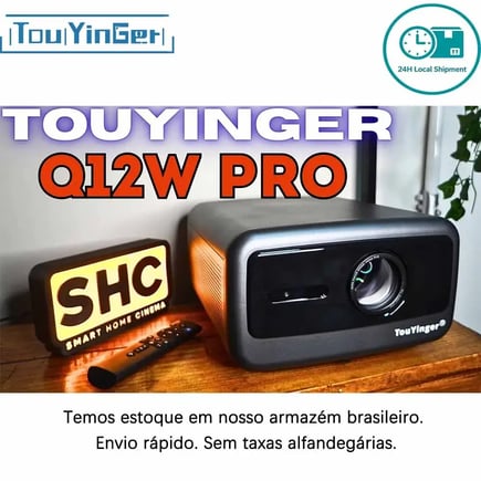 جهاز عرض Touyinger Q12W Pro Full HD 1080P 4K يدعم 2800ANSI Android المسرح المنزلي HDR WiFi Beam Video Smart TV