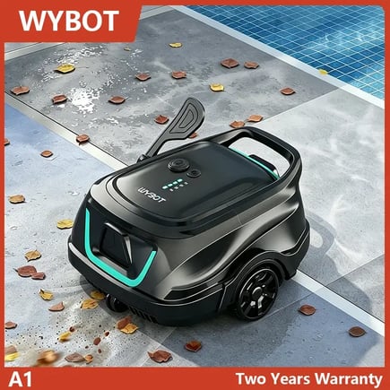 منظفات المسابح الروبوتية WYBOT A1، مكنسة روبوتية للمسابح مع تنظيف مجدول ووقوف تلقائي، وقت تشغيل يصل إلى 120 دقيقة، تصل إلى 100 متر مربع. ㎡
