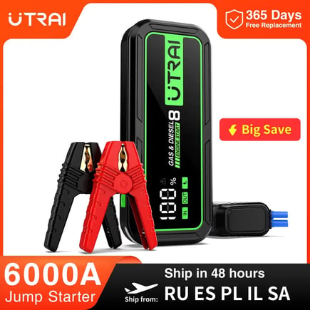 UTRAI سيارة الانتقال كاتب قوة البنك 6000A 20000mAh بدء جهاز السيارات الطوارئ بطارية الداعم الانتقال كاتب بطارية السيارة كاتب