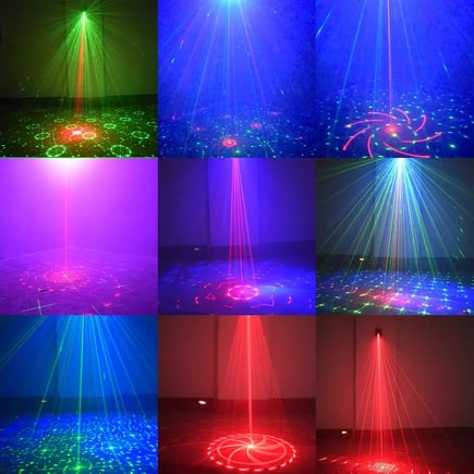 DJ lights - Disco strobe lights, party lights, USB 8-pin pattern + strobe + UV, projection lights, for home, ambient lighting