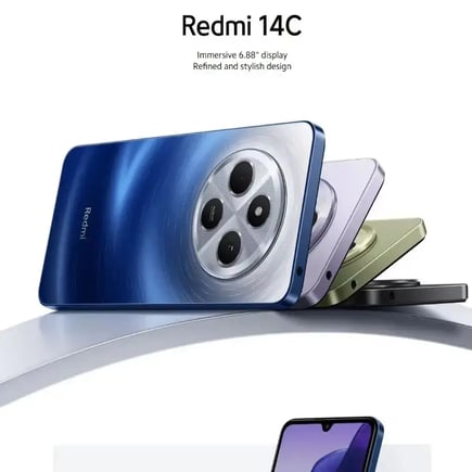 هاتف ريدمي 14C إصدار عالمي 256 جيجابايت رام 8 جيجابايت NFC شاشة 6.88 بوصة