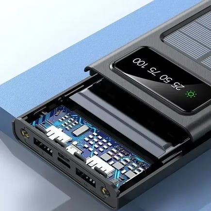 بنك طاقة شمسي 200000mAh بقدرة 120W وشحن سريع مع كابل مدمج