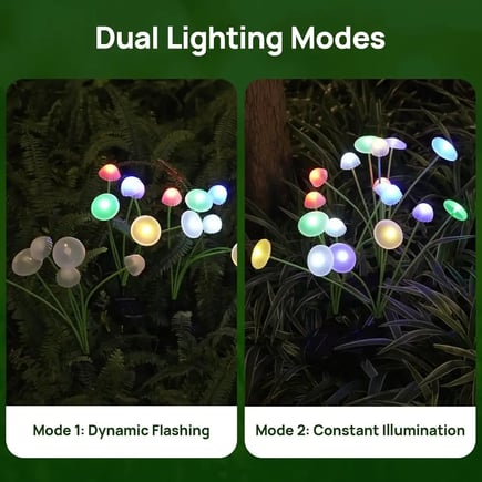أضواء حدائق شمسية LED مقاومة للماء بوضعين تشغيل وتصميم قنديل البحر