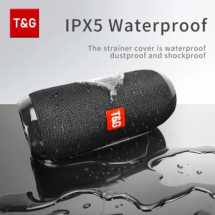 مكبر صوت بلوتوث محمول TG117 مقاوم للماء ستيريو TWS راديو FM