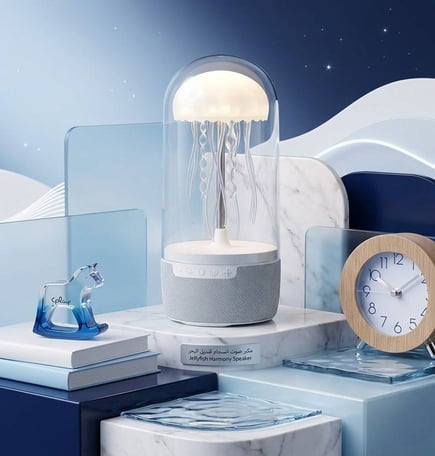 Creative Portable Colorful Jellyfish Lamp Bluetooth Speaker HiFi Stereo 3D Surround Subwoofer Sound System Smart Ornament