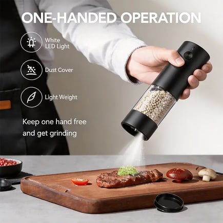 Electric Salt and Pepper Grinder Set USB Rechargeable Electric Adjustable Coarseness Pepper Grinder Mills with Storage Base