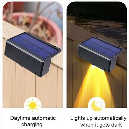 1/2/4PCS Solar Wall Lights Outdoor Waterproof Garden Step Lighting for Yard Fence Stair Pathway Decoration Outside Solar Lights