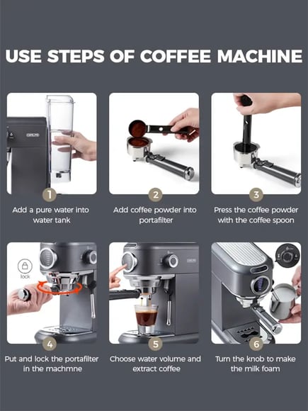 Cafelffe 4-in-1 Coffee Maker Hot/Cold Dolce Gusto&Nespresso Capsule ESE Pod Ground Cappuccino Espresso Machine Cafetera 19 Bar
