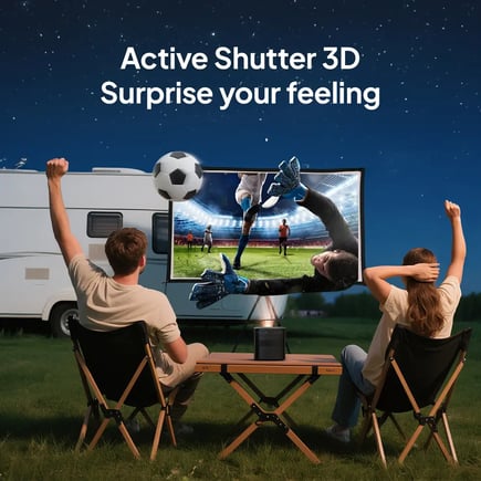BYINTEK U80 Max بروجيكتور DLP 500ANSI بدقة 1080P أصلي بنظام Google TV 11 تركيز TOF ثلاثي الأبعاد واي فاي مزدوج النطاق بلوتوث 5.0 بطارية 15000mAh مكبرات صوت 10 وات سينما منزلي وخارجي