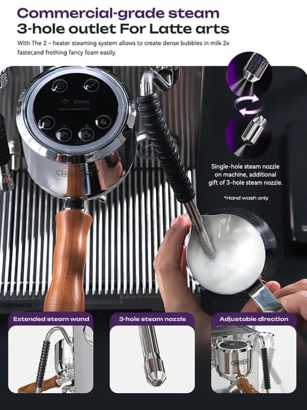 HiBREW H21 Commercial Coffee Machine 3 Therｍoblocks System Dual Pump Adjust Extraction Temperature Cappuccino Latte Coffee Maker