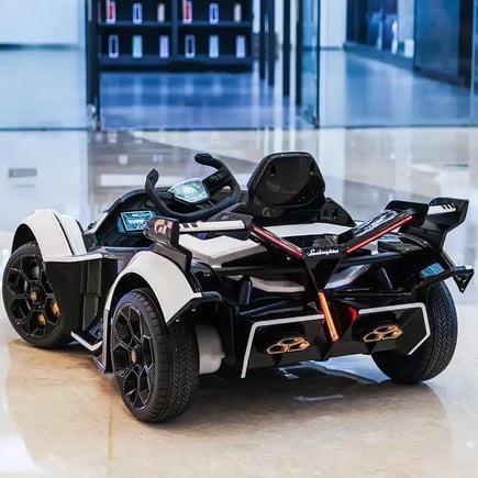 Two-seater children's electric go-kart with 12V ride-on off-road vehicle and adjustable seat, suitable for boys and girls