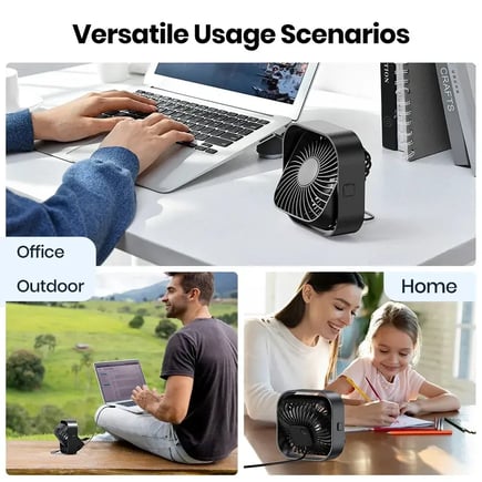 TOPK USB Portable Mini Fan,Desk Personal Electric Fan Table ,Standing Fans for Room,3 Speed Wind 360°Rotatable for Camping Quie