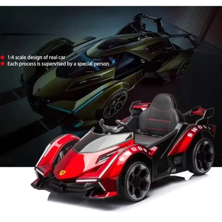 Two-seater children's electric go-kart with 12V ride-on off-road vehicle and adjustable seat, suitable for boys and girls