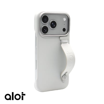 ألوت - غلاف  ALOT Nobel II Frameless مع مسكه يدعم الماق سيف للايفون 17pro - فضي