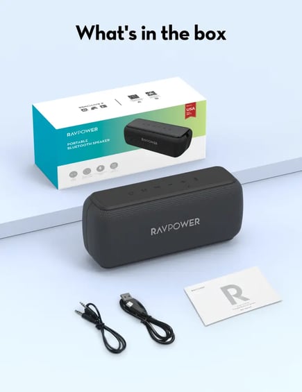 راف باور - سبيكر بلوتوث بقوة 60W مقاوم للماء - اسود