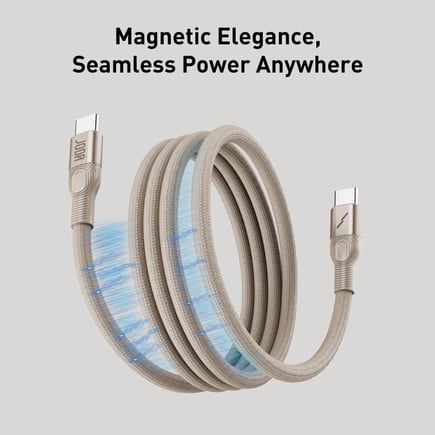 جودا - كيبل MagRoll USB-C to USB-C المغناطيسي يدعم حتى 60W بطول 1.2m - ذهبي