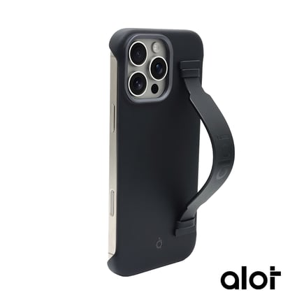 ألوت - غلاف ALOT Nobel II Frameless مع مسكه يدعم الماق سيف للايفون 16pro - اسود