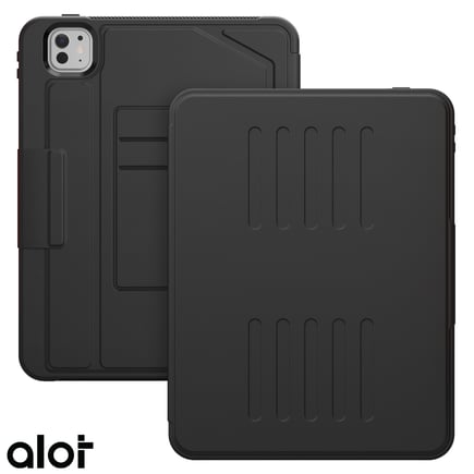 ألوت - غلاف Protective Case مع مكان مخصص للبطاقات وحامل للقلم للايباد PRO 11inch(2024)  - اسود