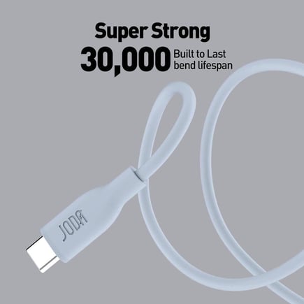 جودا - كيبل SLIP Silicone USB C-C بقوة 60W وطول 1m - ازرق فاتح