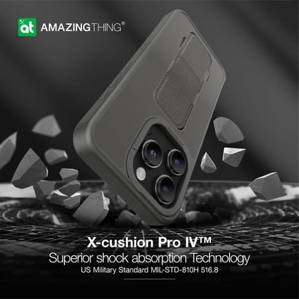 اميزنق ثنق - غلاف Matte Pro مع مسكة لأجهزة ايفون 15 - اسود