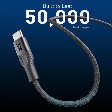 جودا - كيبل Flex USB-C to C Nylon Braided بقوة 60W و طول 1.2m - تيتانيوم